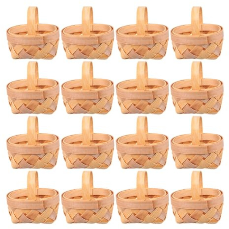 Tofficu Mini Hamper Basket 16 Pieces Small Wicker Basket for Candy Storage Wedding Party Diy Crafts and Home Decoration 2.6X2X1.4 Inch