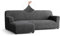 PAULATO - Bezug für Sofas mit linker Halbinsel, Sofabezug Ecksofa L Form Stretch Mikrofaser, kratzfestes und maschinenwaschbares Gewebe, WavyTech-Technologie, Made in Italy - Anthrazit