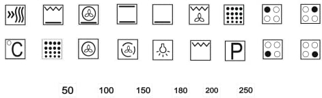 Generic Cooker Sticker Set Hob Symbols (14 mm) - Transparent, Waterproof, Smooth Surfaces