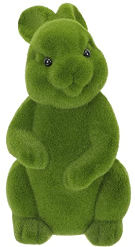 ABOOFAN Osterhase Moos Deko Osterfigur Moos Tier Hasen Kaninchen Beflockt Figur Dekofigur Tierfiguren Osterdeko für Garten Outdoor Zuhause Wohnzimmer Tischdekoration