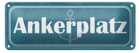 FEMER Blechschild Hinweis 27x10cm Ankerplatz Dekoration