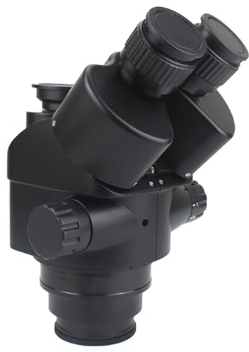 7X-45X 3.5X-90X Simul-Fokal Trinokular-Mikroskop Zoom Stereo-Mikroskopkopf 0,5x 2,0x Hilfsobjektivlinse C-Mount Kamera (Farbe: Grau)