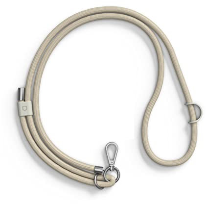 Cordon de téléphone tressé RHINOSHIELD|Cordon résistant et ajustable, boucle supplémentaire pour accrocher des accessoires - Couleurs tendances à partir de matériaux recyclés - Beige Doré