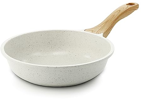 SENSARTE Padella antiaderente in ceramica bianca, 20 cm