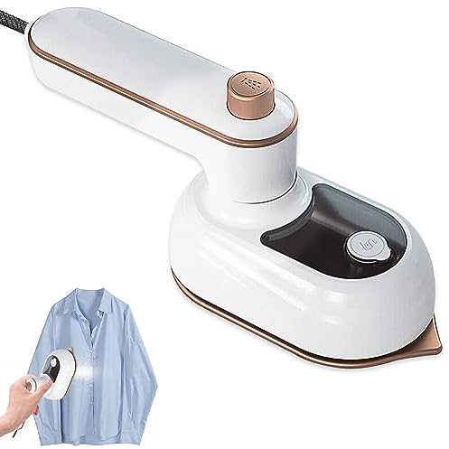 Aoreun mini fer à vapeur, Fer à Repasser de Voyage Portable 180 ° Rotatif avec Réservoir D'eau 50ml, humide et sec Machine à Repasser à Chauffage Rapide pour La Maison Voyage Affaires (Blanc)