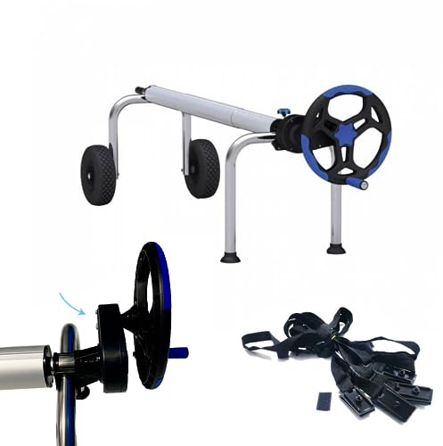 Piscihogar Enrollador Manta Piscina Thermal Lux 8.0 |hasta 1000 micras |Tubo Central Extensible de 1,0-6,2 a 8,0 m