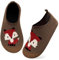 Kyopp Hausschuhe Kinder Junge Mädchen Pantoffeln Atmungsaktive Rutschfest Weich Barfussschuhe für Lauflernschuhe Kleinkinder Schuhe Kindergarten Unisex (Fuchs Dunkle Kaffeefarbe 32/33EU)