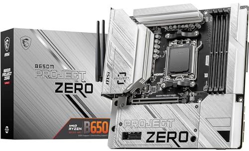 MSI B650M Project Zero Motherboard, Back-Connect Micro-ATX - Unterstützt Ryzen 9000, 8000 & 7000 Serie Prozessoren, AM5 - DDR5 Memory Boost 6400+MHz/OC, 1 x PCIe 4.0 x16, 2 x M.2 Gen4, Wi-Fi 6E