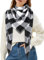 MELLIEX Écharpe et châle pour dames Écharpe d'hiver pour dames Écharpe de couverture pour dames Écharpe écossaise pour dames, Noir et Blanc