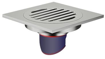 BIJOOT 10cm 4 Pulgadas latón Cuadrado baño Ducha desagüe del Piso Cepillado