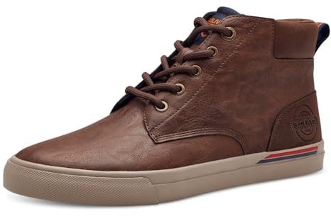 s.Oliver Herren Sneaker hoch mit Reißverschluss Elegant, Braun (Cognac), 41 EU