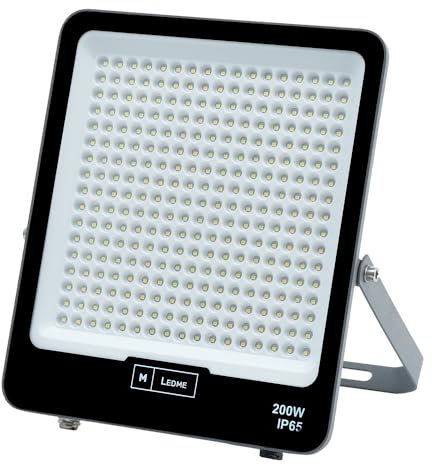 M Ledme - LED Fluter Napoli Plus 200 W, 24000 Lumen, IP65 dimmbar, warmes Licht (3000 K), Außenbeleuchtung, Verwendung für Garten, Terrasse, Parkplatz, Hotel, Gebäude usw.