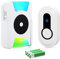 SANJIE Wireless Doorbells Battery Operated Cordless Door Bells Chime, Vibrating+LED+Ringtone,Hearing Impaired Portable Doorbells for Home Classroom Apartment 4 Working Modes, Back-Clip