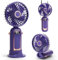 Yeahchic Handheld Fan, Portable USB Desk Fan with 5 Speeds, Rechargeable Mini Fan with LED Display for Stylish Girl Women Men Home Office Travel - Blue