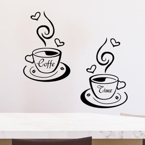 Vinilo Decorativo Pared Tazas De Café Vinilo Adhesivo Vinilo de Corte Cristales Muebles Cocina Salón Dormitorio Comedor Pegatina Ventana Vinilo Habitación Espejo Frases Vinilo (20X30, TAZAS CAFÉ)