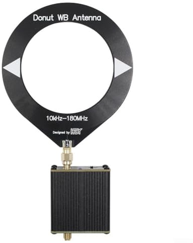 RANRAO Mini-Loop-Antenne, Donut-Antenne, 10 kHz - 180 MHz, mit Konverter mit niedriger Impedanz für MW-Radio, verbessert das Signal und verbessert den Empfangseffekt, 5528F87X6QTVZY3M87DZ8FU