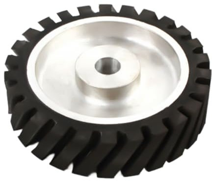 LANNADD Lijadora de banda de goma, rueda de goma, rueda de contacto, lijadora de banda de goma, rueda de goma para lijadora, núcleo de aluminio, rueda de goma, rodillo adecuado para lijadora de banda