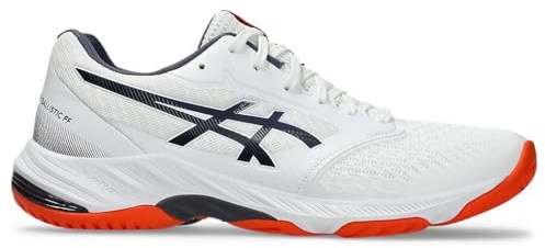 ASICS Men's Netburner Ballistic FF 3 Sneaker, White/Indigo Fog, 9.5 UK