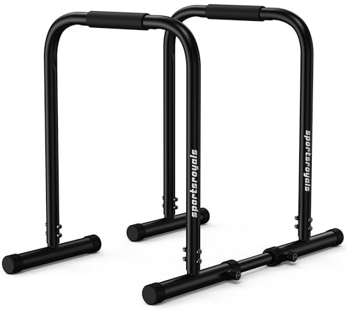 SPORTSROYALS DP3 Dip Station Adjustable Dip Bar, Heavy Duty Parallette & Parallel Bars, 400LBS Stable Dip Stands for Home Gym, Calisthenics & Upper Body Workout Equipment