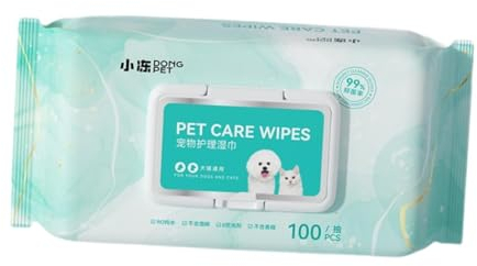 Fenteer Lingette pour Chiens, Chats, Oreilles de Chien, 100 pièces, nettoyant pour Les Yeux du Chat et du Chien, lingette nettoyante pour Les Yeux du Chien