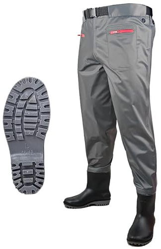 Waders De Peche, Pantalon De PêChe Respirant Avec Bottes Pour Homme, Bottes De PêChe LéGèRes Avec Poches, Pour La PêChe, La Chasse Au Canard Et L'Industrie Aquatique,C-42