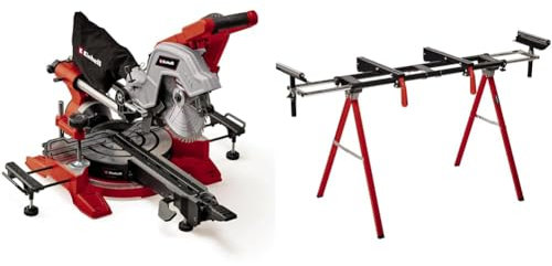 Einhell scie à onglet radiale TE-SM 8 L Dual (1 800 W, lame de Ø 216 mm, largeur de coupe 305 mm, profondeur de coupe 65 mm, laser marquant la ligne de coupe) + Piètement stationnaire MSS 1608