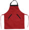Nimomo Tablier Universel, Cuisine Personnalisé, Polyester Unisexe Réglable Chef Robe avec 2 Poches Serveur Restaurant (Jupe rouge bords noirs)
