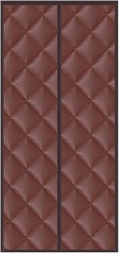 DTREEL Falttüren Magnetischer Türvorhang, Türisolationsabdeckung Türvorhang Hochleistungs-Kaltluft-Fliegengittertür Pu-Leder-Falttüren Automatisches Schließen Snap Bi-Falttüren Intern(100x200cm)