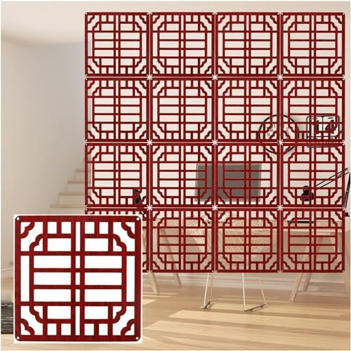 EdfYHSL Hängender Raumteiler, lichtbeständiger Holz-Kunststoff-Wohnzimmer-Trennwand-Paneel-Bildschirm, Hotel-Dekorations-Bildschirm, 29/39 cm Hängender Raumteiler(Brown-29x29cm,10pcs)