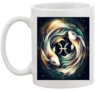 Tazza con segno zodiacale dei Pesci con caratteristiche forti