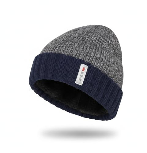 A2Z Herren Mütze Zopfmuster Strick Fleece Gefüttert Beanie 3M Thinsulate - Hat MH605 Navy One Size