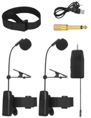 F Fityle Instrumentenmikrofon zum Anklipsen, Instrumental-Kondensatormikrofon, Bandübungsmikrofon, Klarinette mit Gummiband, Saxophon-Mikrofon, 20 Cm 2 Saxophon-mikrofone