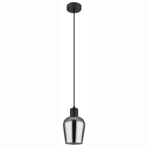 Globo Lámpara de techo colgante de cristal ahumado, lámpara de salón, altura 150 cm