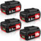 4X 8.0Ah Ersatzakku BAT609 für Bosch Akku 18V Li-ion kompatibel für Bosch 18V Akku 8.0Ah BAT618 BAT618G BAT609G BAT619 BAT619G BAT610G BAT610 mit LED (8.0-4 PC)