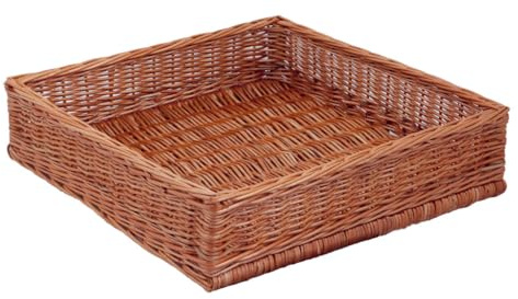 Auslagekorb Vollweide, braun, rechteckig, T 50 x B 50 x H 12 cm