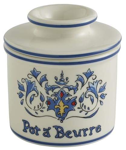 Butter Bell Crock by L. Tremain Original French Ceramic Butter Keeper | Water seal keeps butter fresh & spreadable on the countertop—no refrigeration needed, with vintage Belle Époque charm.