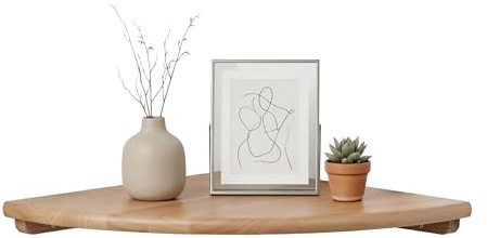 Relaxdays Eckregal, HxBxT: 3 x 25 x 25 cm, Walnussholz, Wohnzimmer, Deko, Traglast: 5 kg, Bücherregal hängend, Natur