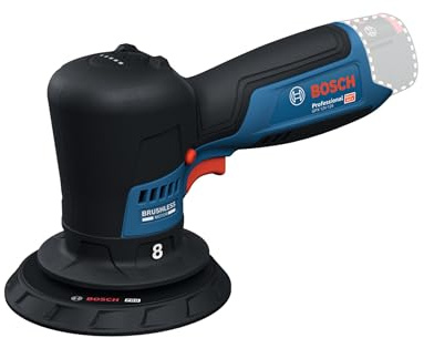Bosch Professional 12V System Akku-Polierer GPX 12V-125 (inkl. Baretool mit montiertem 125 mm Klett-Stützteller, 125 mm Polier- und Scheuerschwamm)