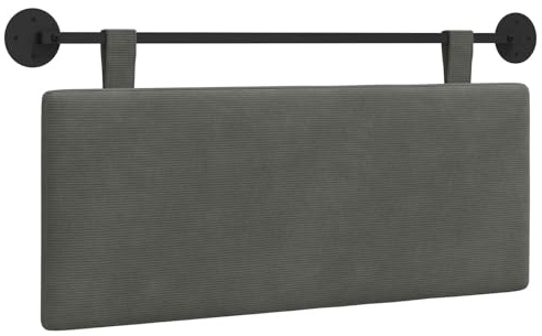 vidaXL Hängendes Kopfteil Cordstoff, Moderner rechteckiger Wand-Kopfteil, weich gepolstert, verstellbare Rückenlehne, platzsparender Bett-Zubehör