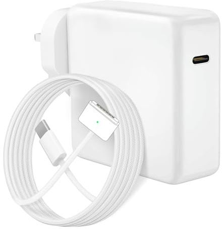 Mac Book Air Pro Charger, 30W USB-C to Magnetic 3 Mac Charger Power Adapter Compatible with MacBook Air (M3, 2024 & M2, 2022 & M1, 2020), MacBook Pro 13 inch (M2, 2022) with 2M Braided Cable