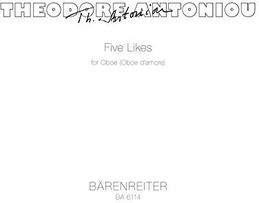 Five Likes für Oboe solo (Oboe d'amore) (1969). Spielpartitur