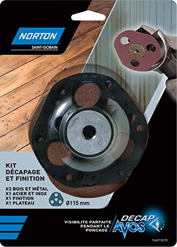 Norton Kit Avos: 1 plateau + 5 disques Diamètre 115 mm Grains assortis