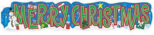 Banner Merry Christmas zu Weihnachten 1,32 m Schneemann