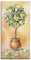 ARTLAND Wanddeko Leinwand Bilder Wandbild 50x100 cm Botanik Pflanzen Topfpflanze Malerei Creme T5HE Zitronenbaum I