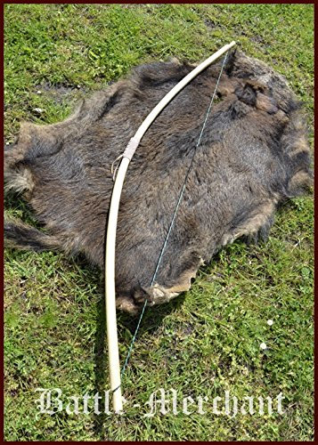 Battle-Merchant Wikinger Langbogen, 70 Zoll Hellbraun, inklusive Sehne - 15-105 lbs - Mittelalter - LARP - Wikinger Bogen (55 lbs)