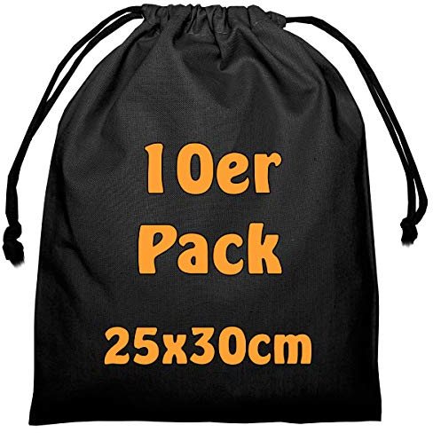 Cottonbagjoe Baumwollbeutel mit Kordelzug | 25 x 30 cm | unbedruckt | Öktex-100 | Kosmetikbeutel | Sockenbeutel | Stoffbeutel zum Bemalen | Schmucksäckchen Spielzeugtäschchen für Kleinigkeiten