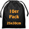 Cottonbagjoe Sac en Coton Avec Cordon de Serrage | 25 x 30 cm | Non Imprimé | Certifié Ökotex-100 | Cosmétique, Chaussettes, Tissu à Peindre, Bijoux | Pour Petits Objets, Noir