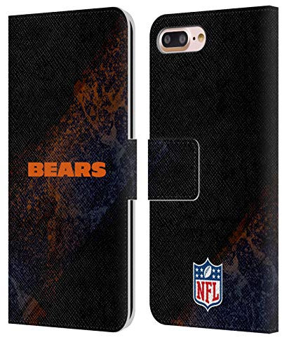 Head Case Designs Officially Licensed NFL Blur Chicago Bears Logo Leather Wallet Case Compatible With Apple iPhone 7 Plus/iPhone 8 Plus