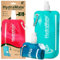 HydraMate Collapsible Water Bottle - Foldable Water Bottle BPA Free - Roll Up, Squeezable Water Pouch 750ml - Lightweight, Flexible, Refillable, Carabiner Clip. 3 Pack