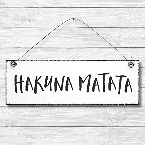 Hakuna Matata - Dekoschild Türschild Wandschild aus Holz 10x30cm - Holzdeko Holzbild Deko Schild